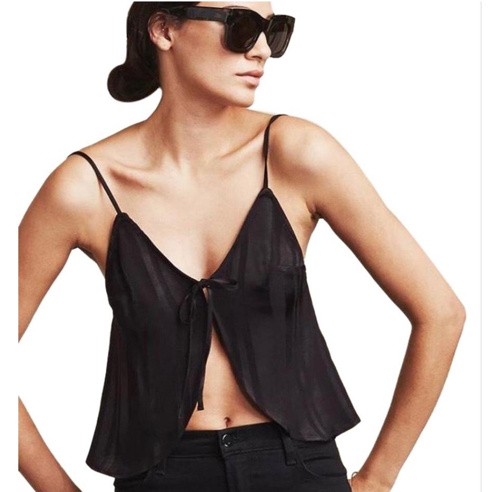Reformation Miami top black M medium crop